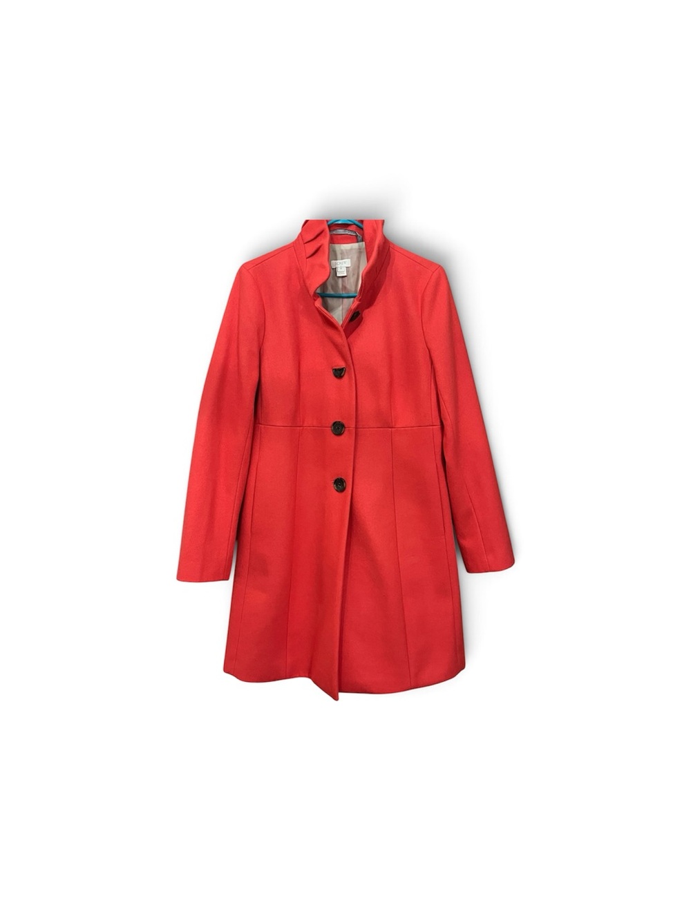 J.Crew Coral Wool Funnel Neck Coat Size 8 B4106 Winter Jacket - Picture 4 of 16
